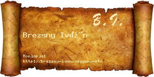 Brezsny Iván névjegykártya